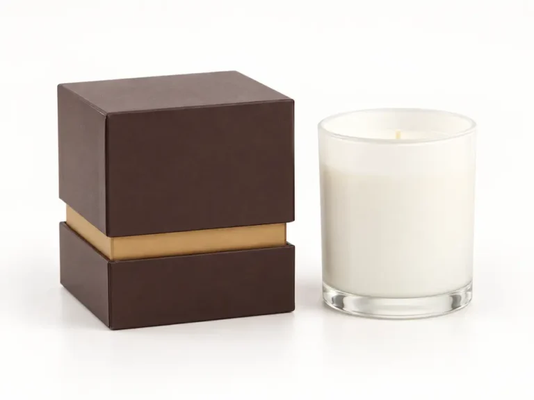 Custom Scented Candle in White Glass Bottle
