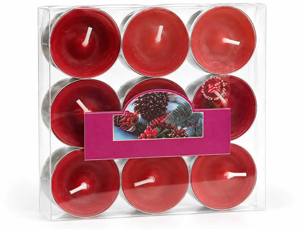 Custom Red Scented Tealight Candles for Christmas