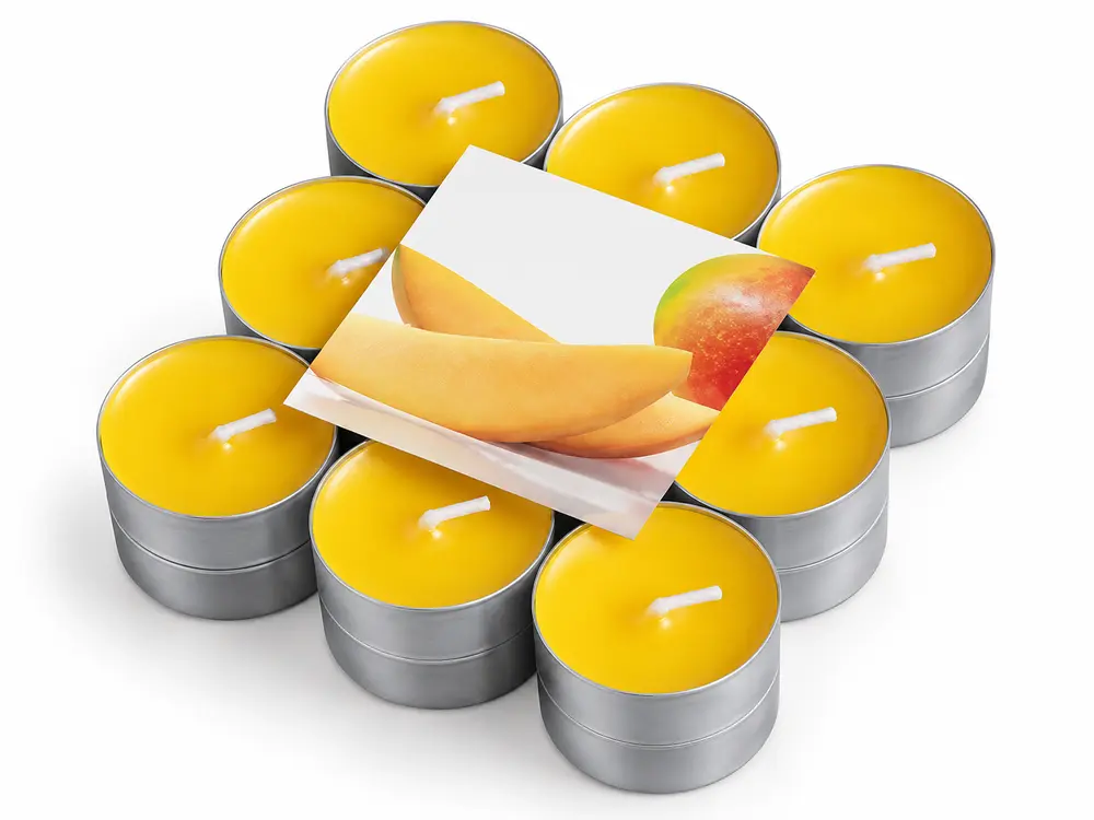 Custom Yellow Mini Scented Tealight Candles for Home Decoration