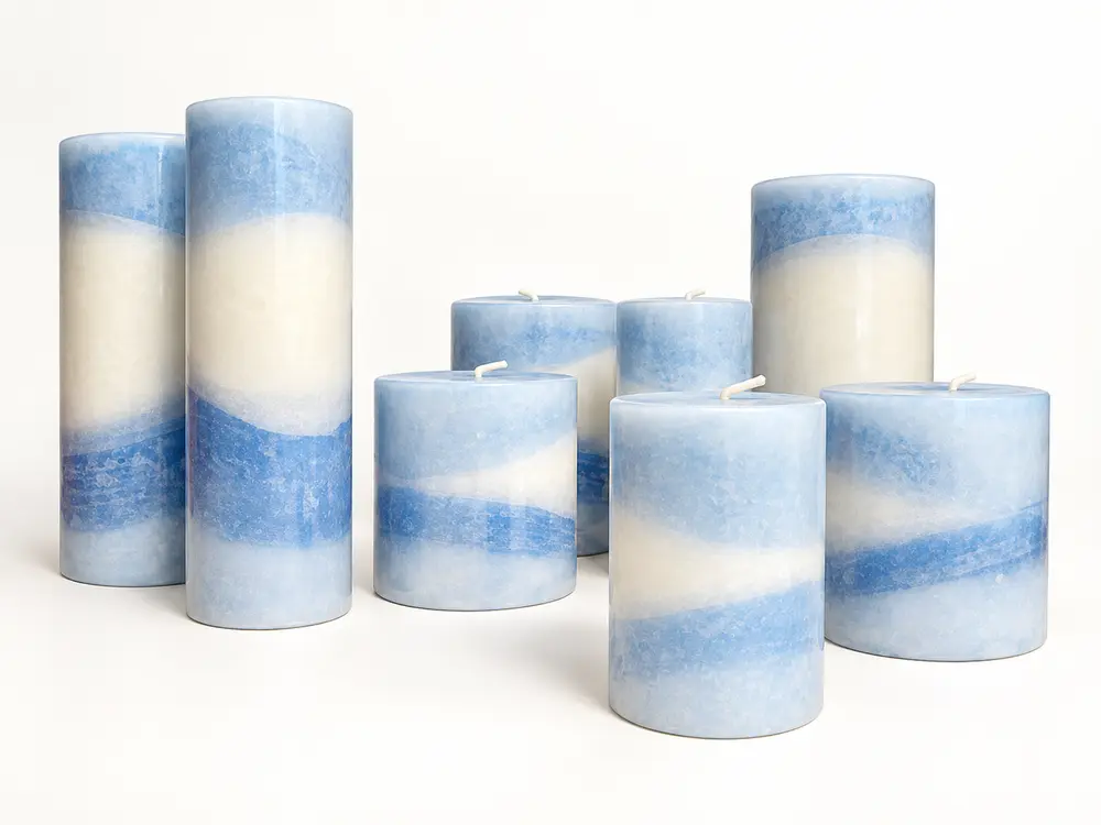 Custom Mini Red Pillar Candles