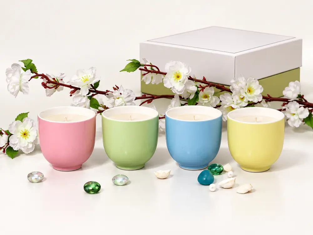 Custom Scented Candles in White Glass Jar with Great Gift Box