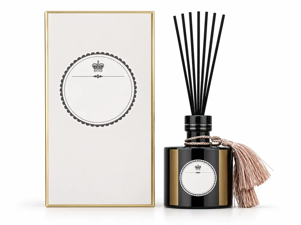 Custom Home Fragrance Reed Diffuser in Glass Holder, with Nice Gift Box