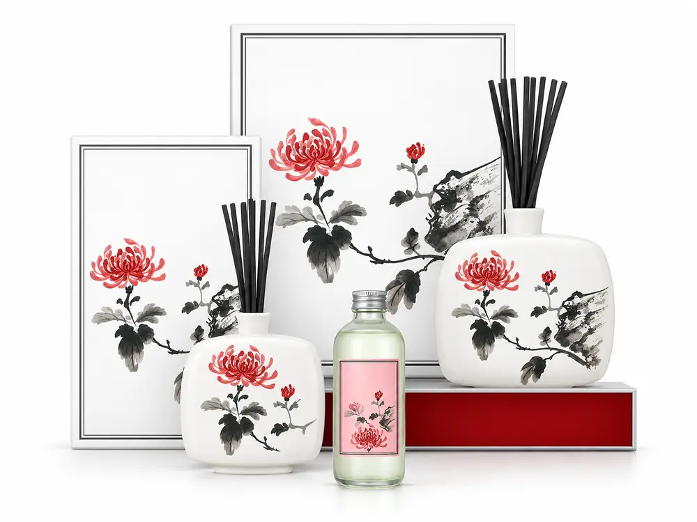 Custom Fragrance Reed Diffuser with Rattan Sticks for Gift Set