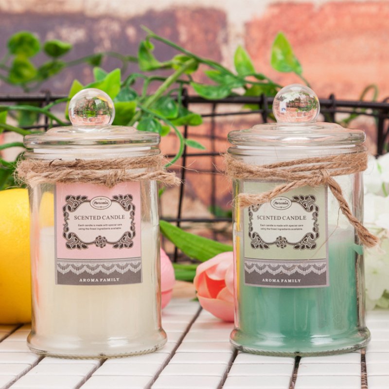 Custom Scented Candles in Glass Jar with Glass Lid