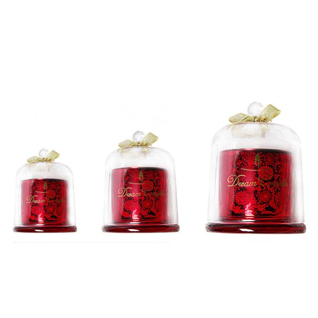 Custom Scented Soy Wax Carved Glass Domed Bell Candle Jar