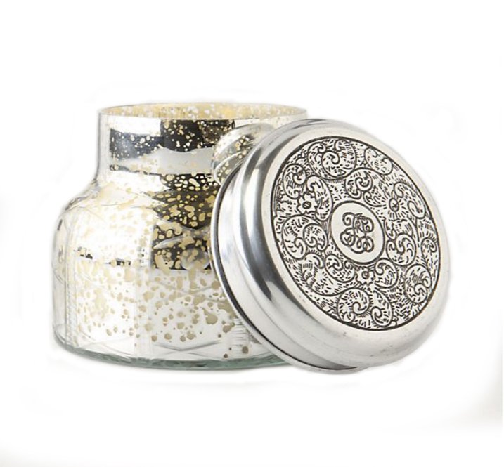 Custom Round Shape Electroplate Glass Candle Jar Custom Glass Jar