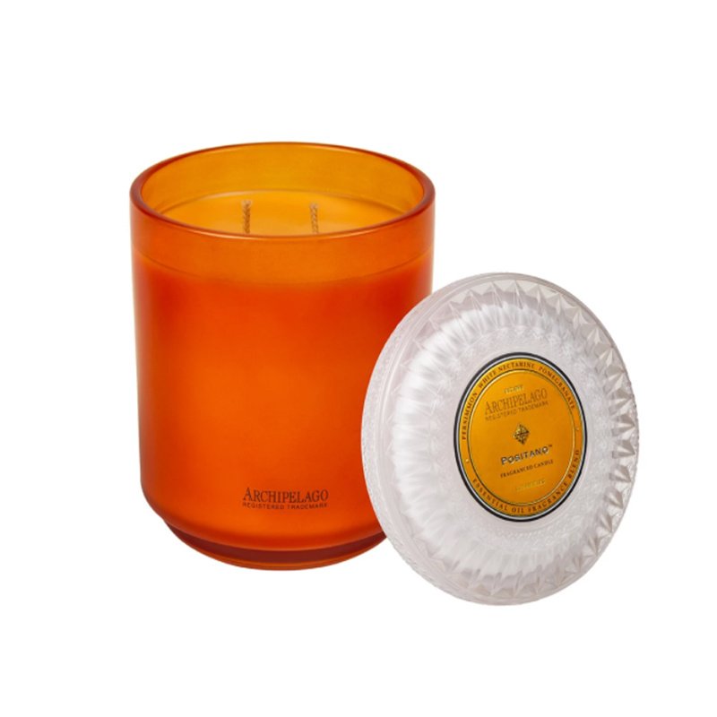Custom Scented Candle Frosted Glass Jar with Delicately Patterned Glass Lid