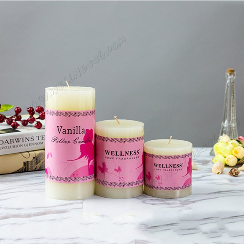 Custom Art Candle Type Colored Layered Color Pillar Candle for Christmas Favor