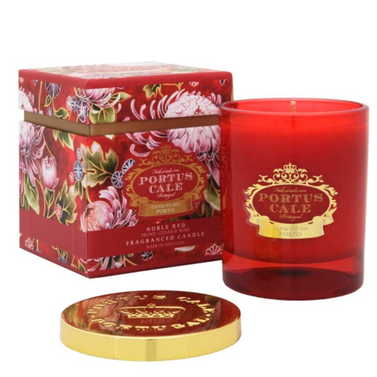 Custom Christmas Red Glass Jar Scented Candle with Metal Lid