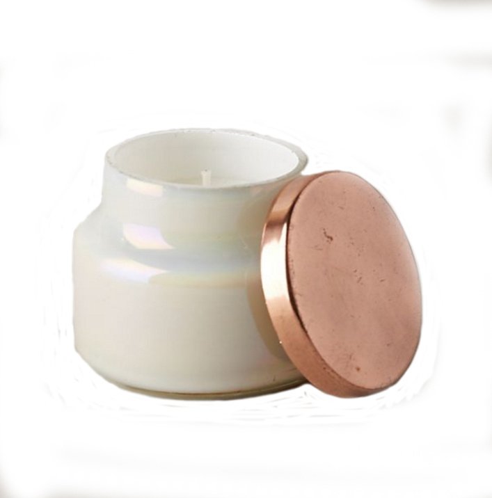 Custom Home Decoration Scented Glass Candle Jar with Metal Lid