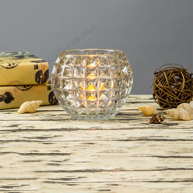 Custom Luxury Multicolored Transparent Glass Candle Holder
