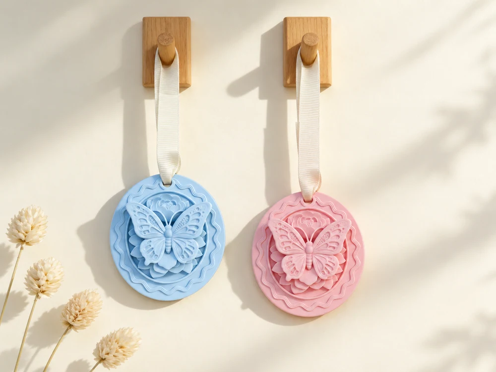 Butterfly Relief Round Plaster Scent Hangers