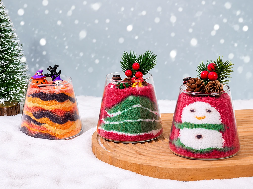 Christmas and Halloween Sand Wax Candle Kits