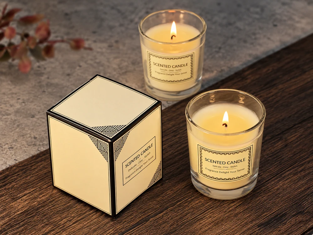 Classic Clear Glass Scented Candle Gift Box