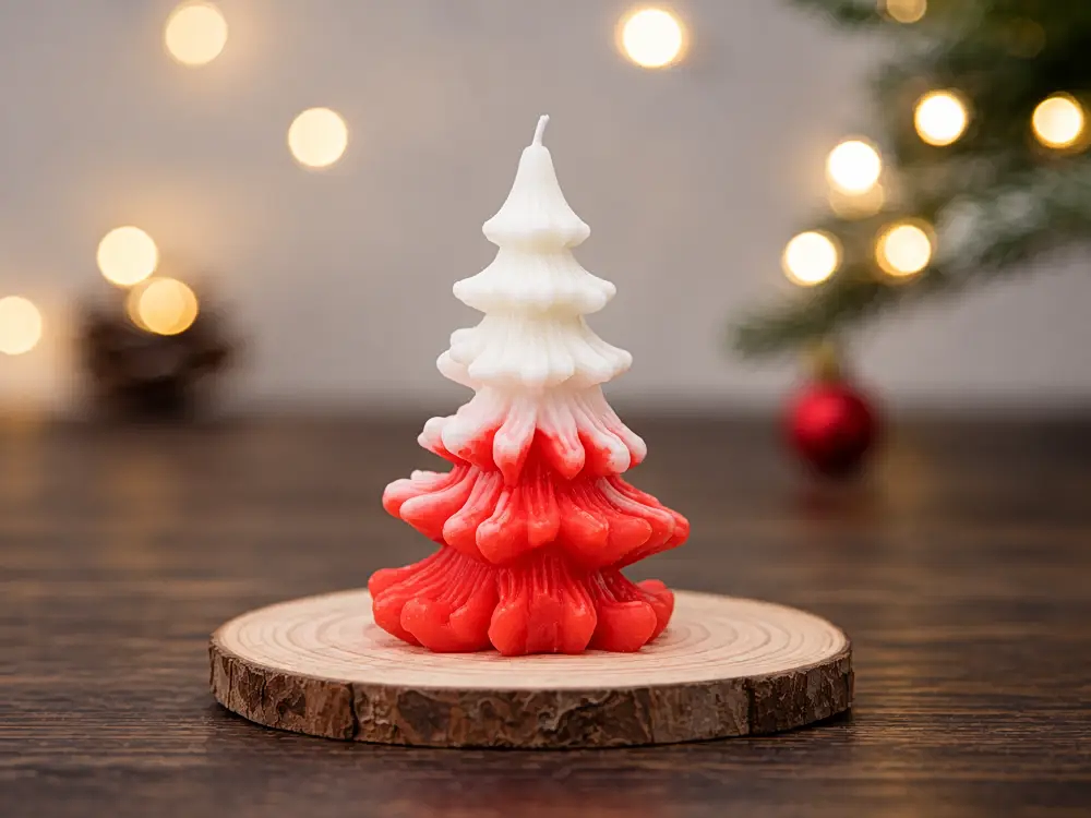 Curved-Branch Christmas Tree Candle