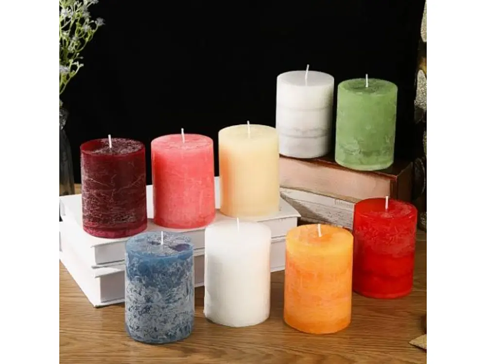 Frosted-Texture Round Pillar Candle