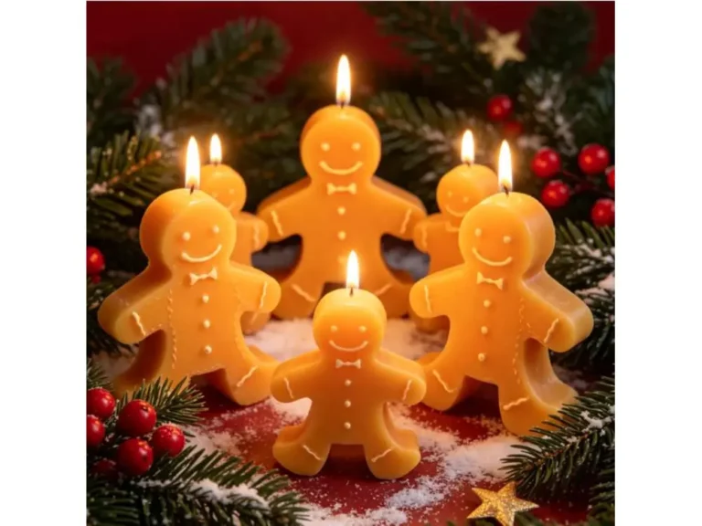 Gingerbread Man Christmas Candle