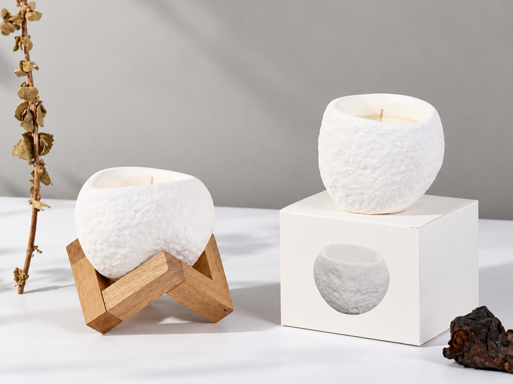 Irregular Stone-Style Plaster Candle
