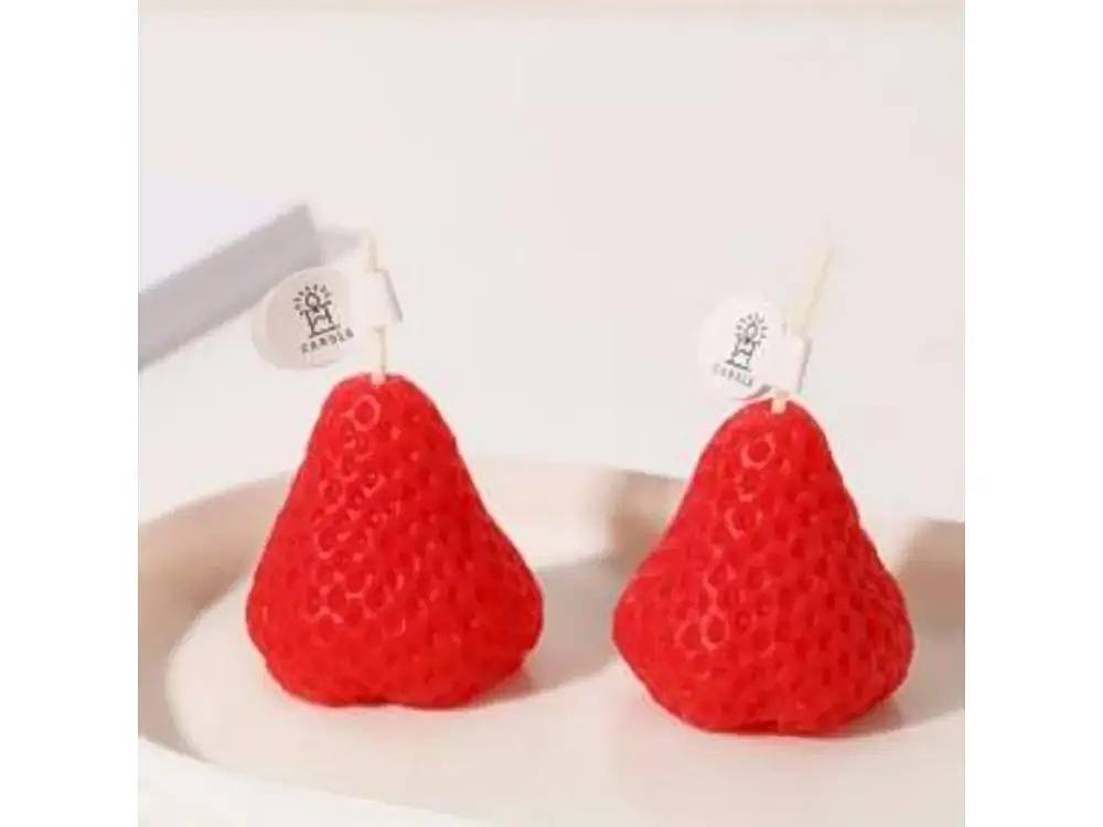 Large Strawberry-Shaped Candle
