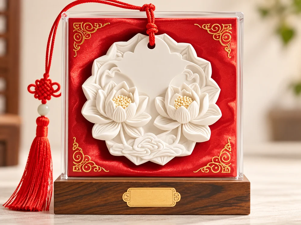 Lotus Relief Decorative Plaster Scent Plaque