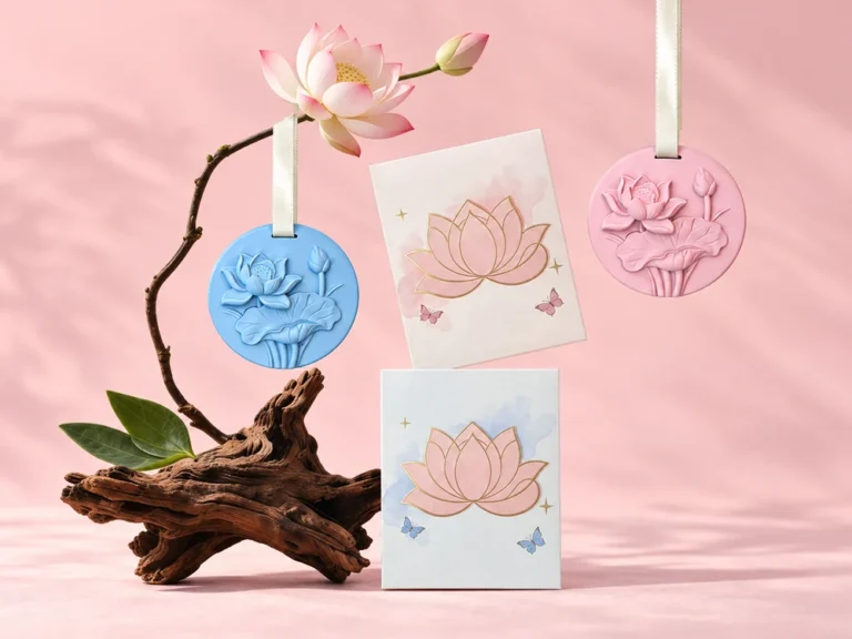 Lotus Relief Round Plaster Fragrance Hanger
