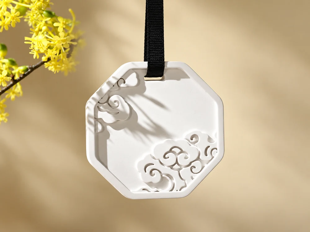 Minimal Sculpted Plaster Hanging Fragrance Plaque