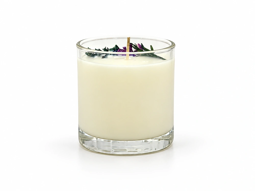 170g Ebony Scented Candle with Dried Botanical Decoration