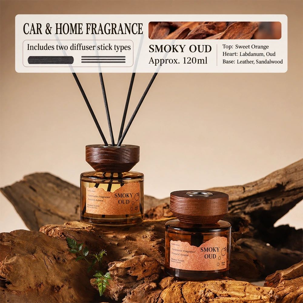 120ml Car and Home Reed Diffuser with Two Diffuser Stick Types
