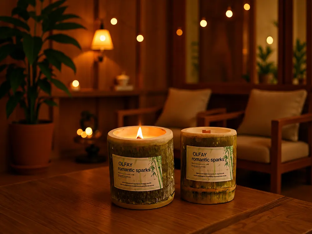 Bamboo-Style Scented Candle, 130g and 200g Wax Options