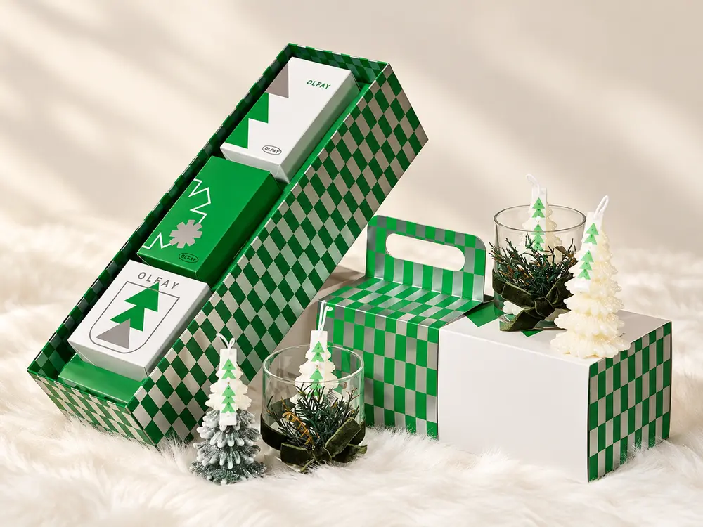 Christmas Tree Candle Gift Set