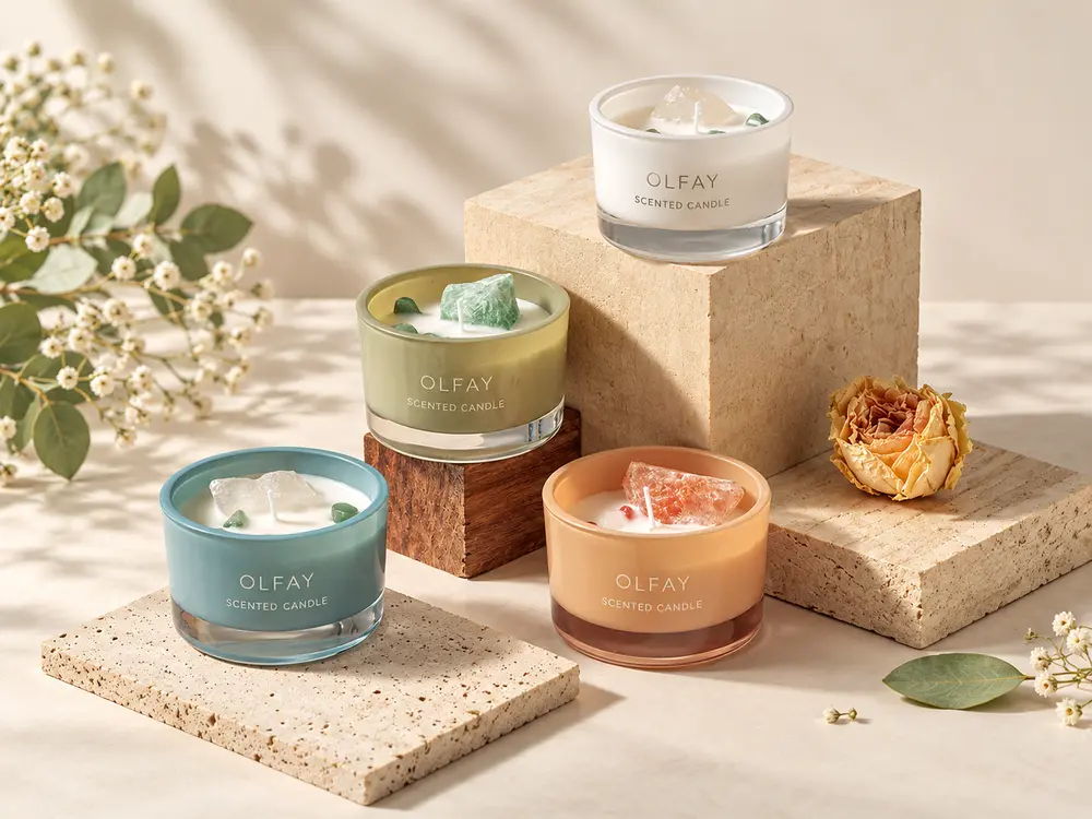 Colorful Crystal Decorated Scented Candle