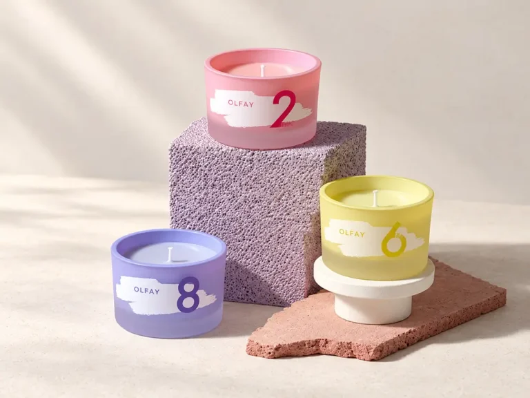 Colorful Soy Blend Candle in a Decorative Vessel