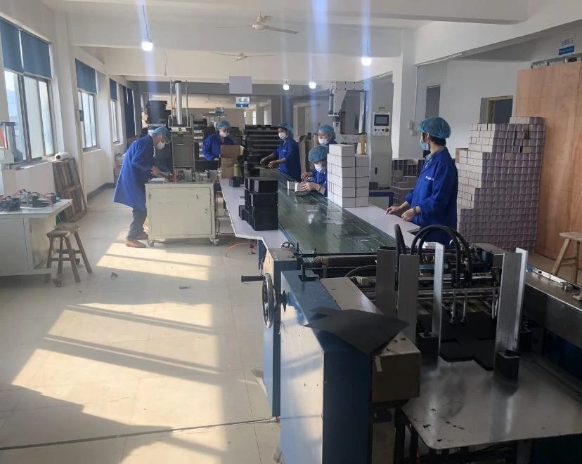 Packaging assembly line and retail box preparation
