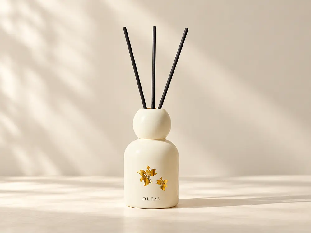 Gardenia Reed Diffuser with Metallic Bottle Decoration