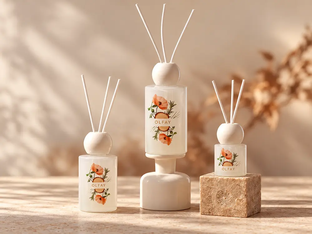 Osmanthus Reed Diffuser with Botanical Artwork