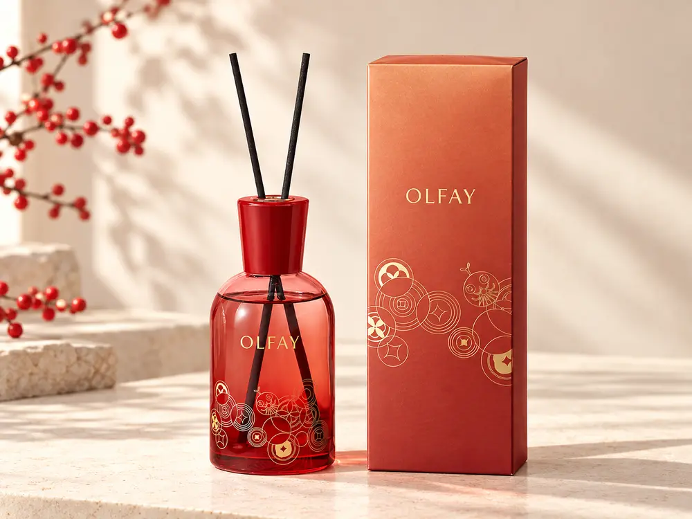 Red Floral Reed Diffuser with Gift Box view 1