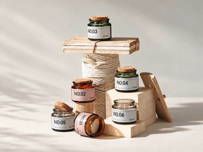 Soy Wax Glass Jar Candle with Cork Lid