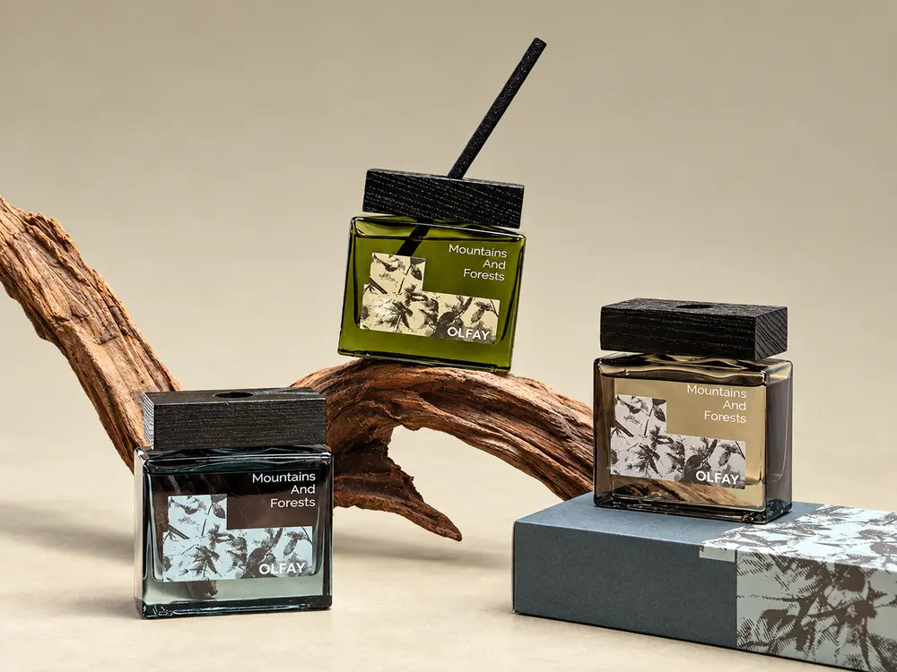 Square Forest Botanical Reed Diffuser for private label manufacturing