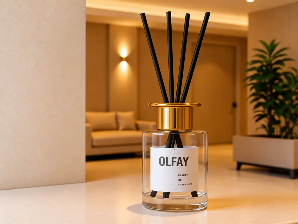 120ml Glass Reed Diffuser with Black or Gold Collar