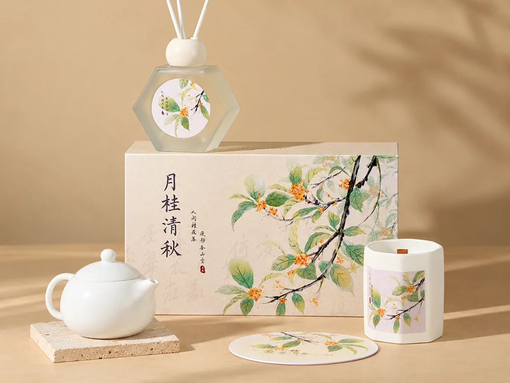 Osmanthus Candle and Reed Diffuser Gift Set