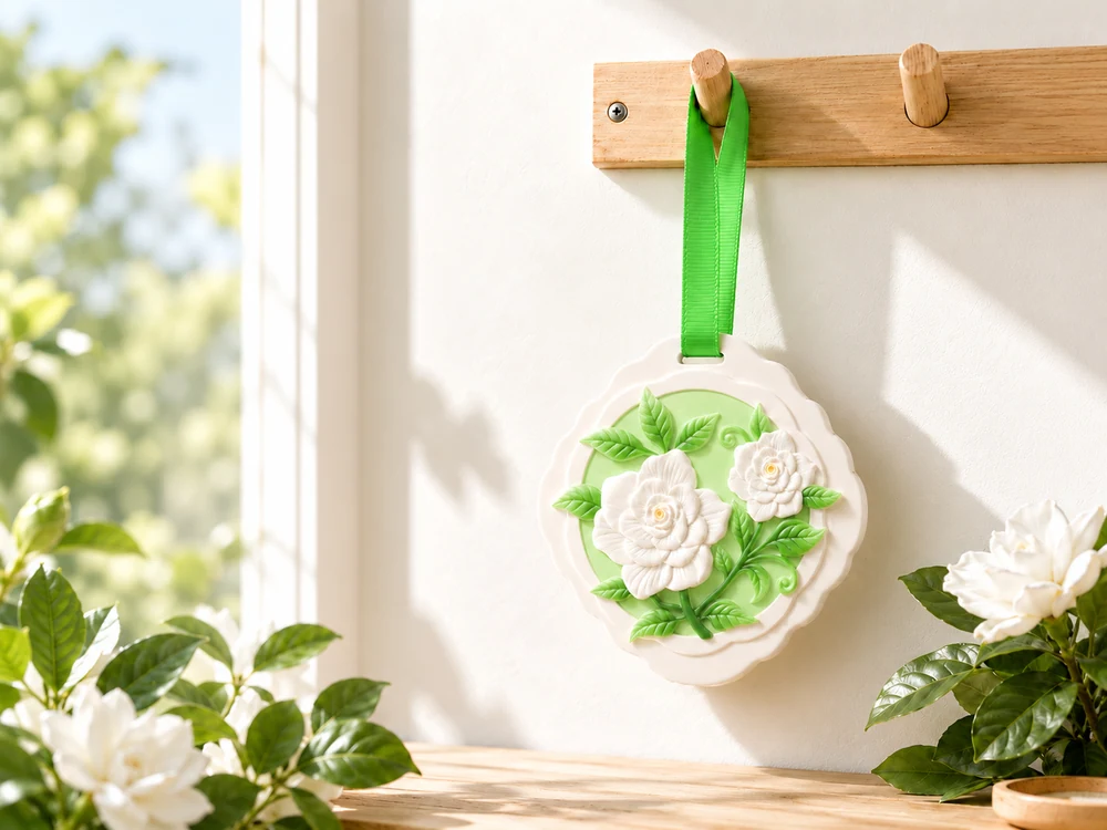 Painted Gardenia Plaster Hanging Diffuser