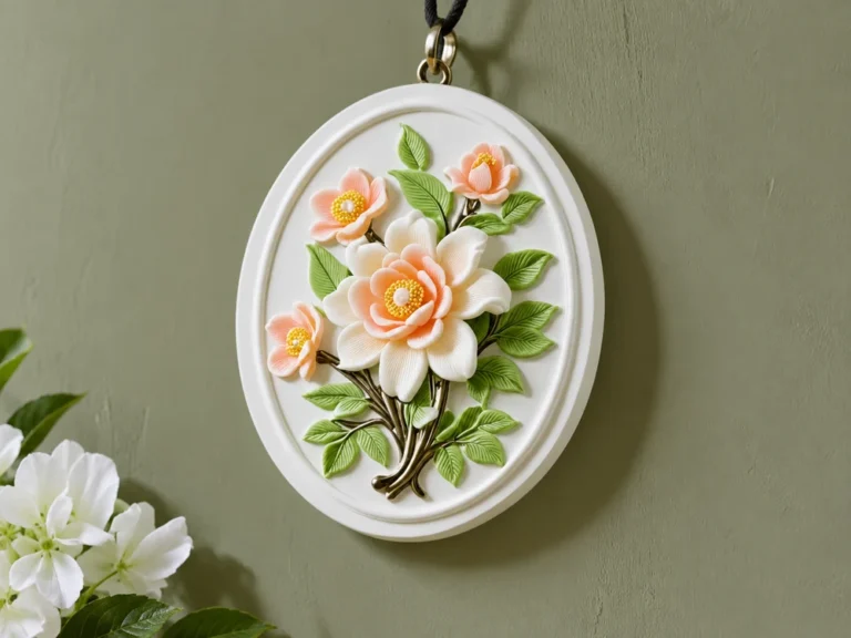 Painted Rose Relief Oval Plaster Diffuser