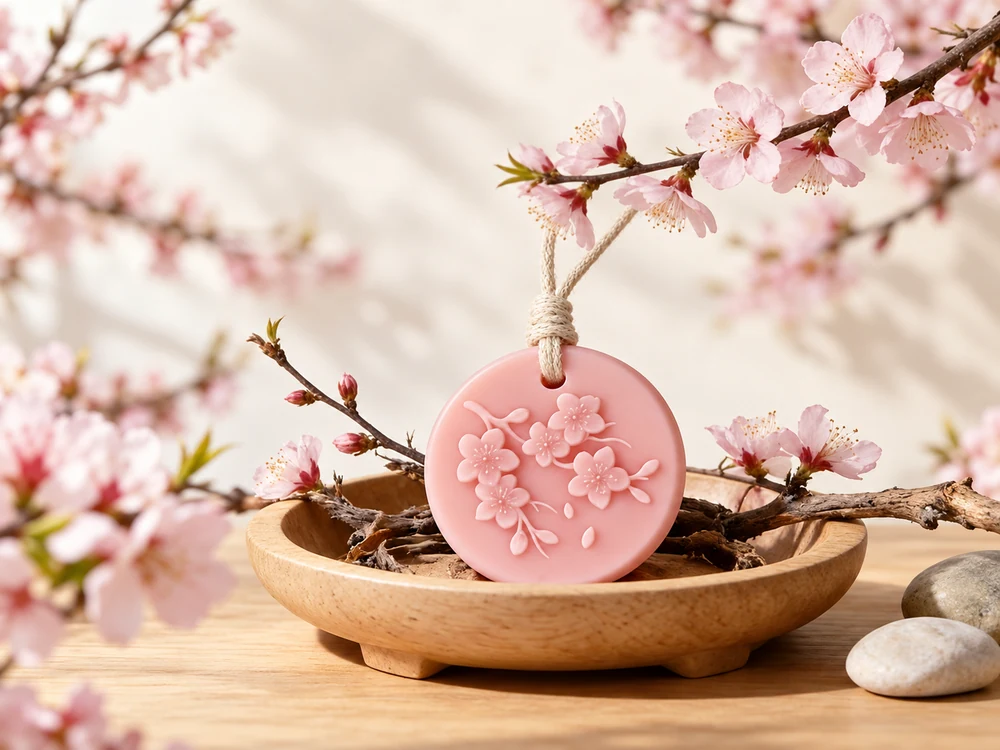 Peach Blossom Scented Wax Hanging Medallion