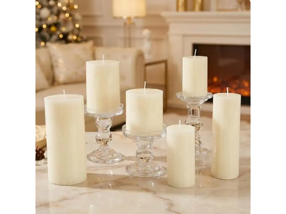 Ribbed Soy Blend Pillar Candle Collection