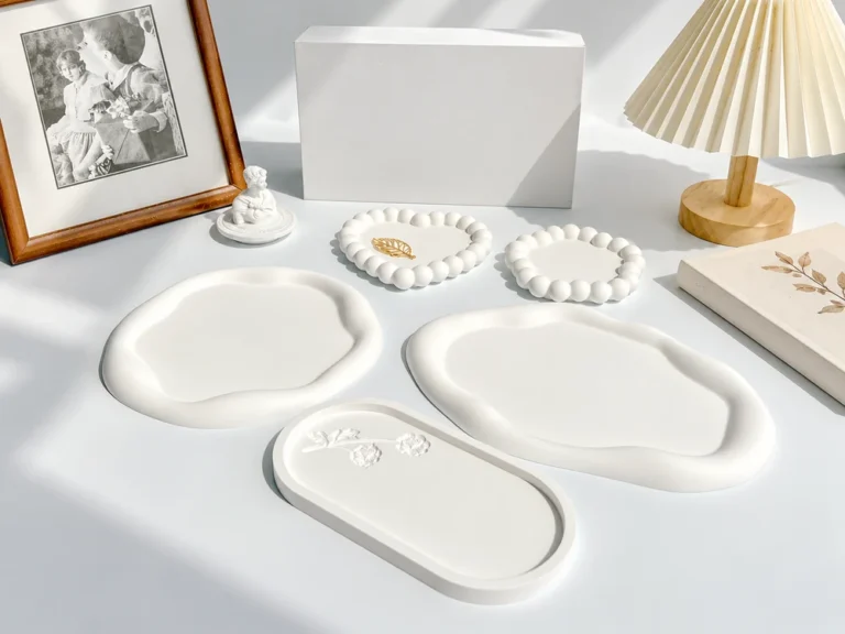Sculpted Plaster Candle Display Trays