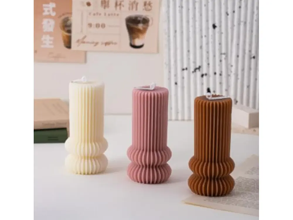 Tall Ribbed Pedestal Candle