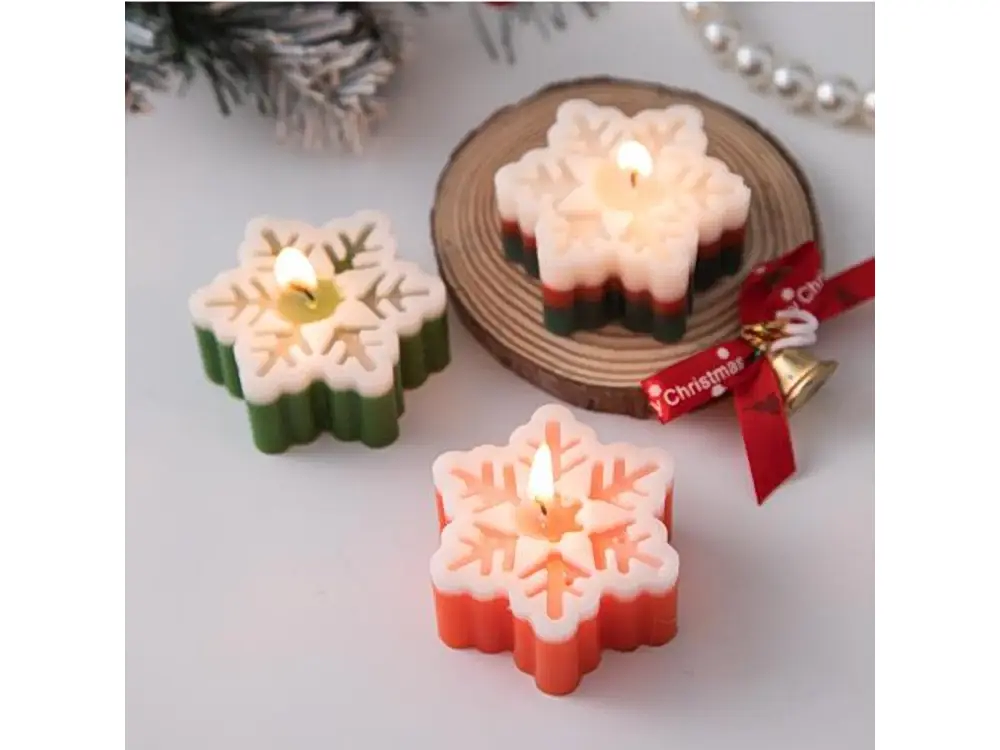 Two-Tone Snowflake Candle