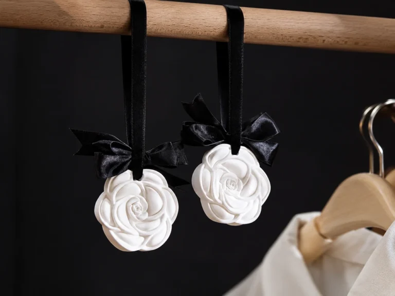 White Camellia Plaster Fragrance Hangers