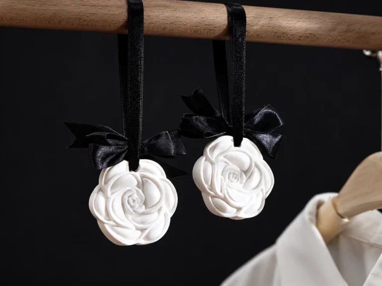 White Floral Plaster Wardrobe Fragrance Hangers